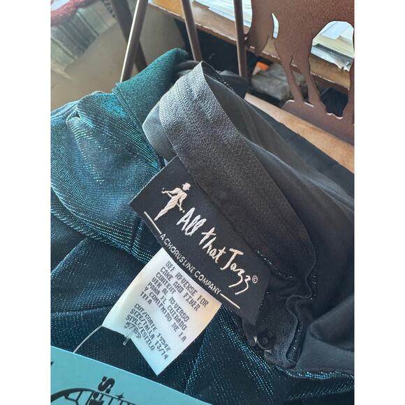 Rare 80s Vintage All That Jazz Metallic Blue Dress Size Medium - Picture 6 of 6